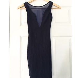 American Apparel Navy Blue Mesh Bodycon Dress